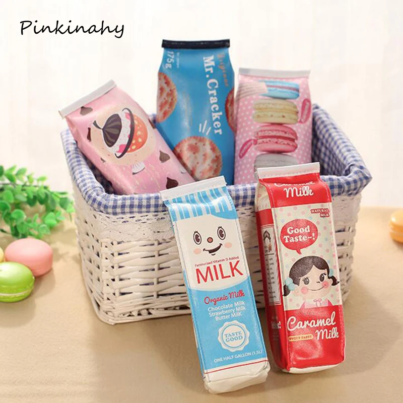 

1 PC Kawaii Macaron Nut Biscuit Waterproof Pencil Cases Delicious food design pencil bag office school Stationery supplies
