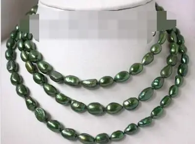 

3434 green baroque freshwater real pearl Necklace