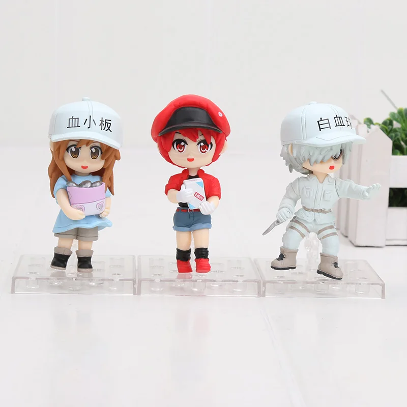 3 шт./компл. фигурки героев мультфильма Hataraku Saibou Lukocyte лукоцитарные кровяные