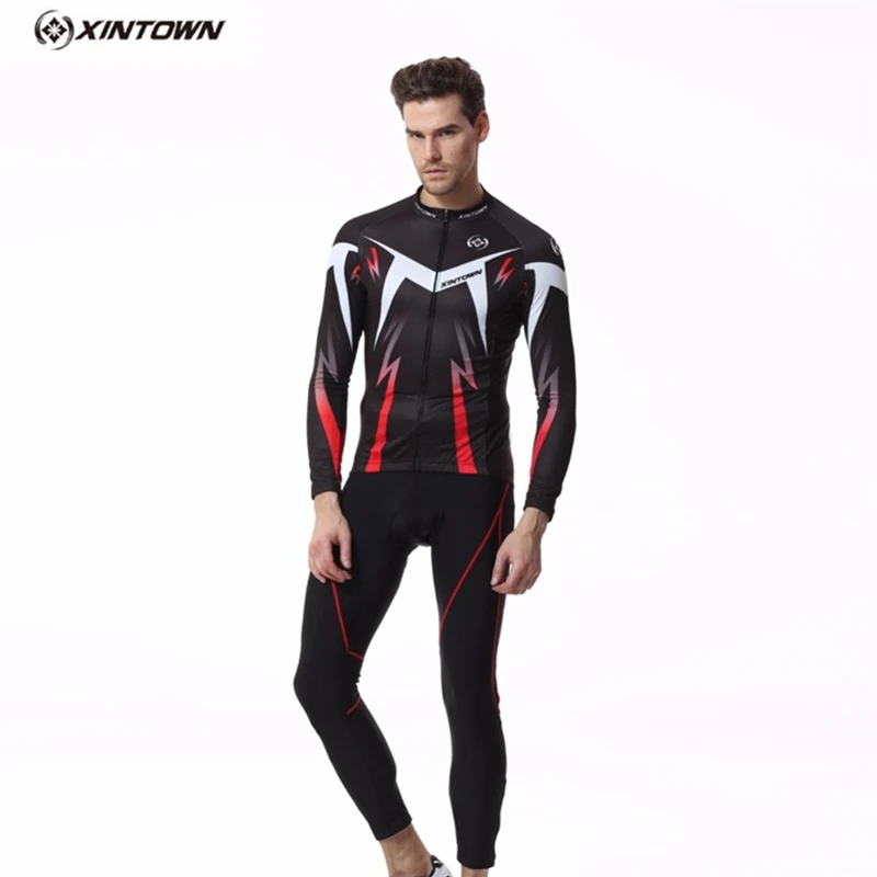 

XINTOWN Cycling Clothing Breathable Jersey Perspiration Sweat Suit Bicicleta Cycling Clothing Triathlon Cycling Winter Men's Set