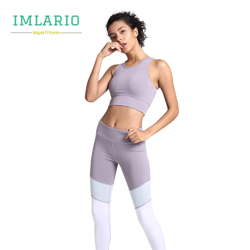 

Imlario Pattern Print Gym 2 PCS Set Sports Bra Pants Women Yoga Wear Set Slim Fit Fitness Crop Bra and Workout Leggings Tights