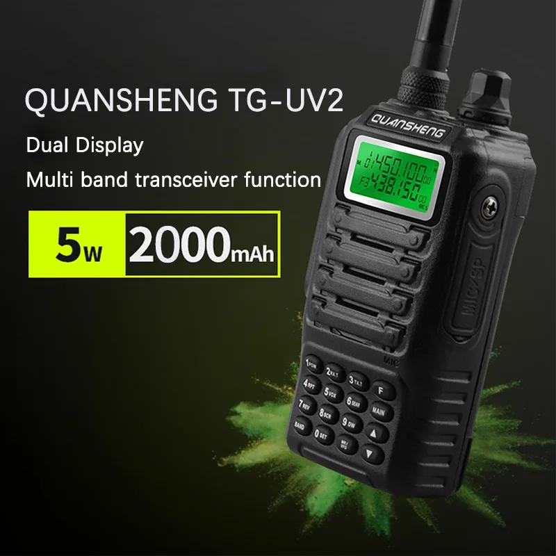 Dual Band 2 Way двухстороннее радио с двойным режимом ожидания двойной Дисплей QUANSHENG TG-UV2 с FCC, аддитивного цветового пространства(Сертификация CE иди и болтай Walkie Talkie