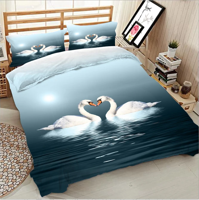 

Digital 3D effect sheets quilt custom specifications multi-level Swan Buddha football