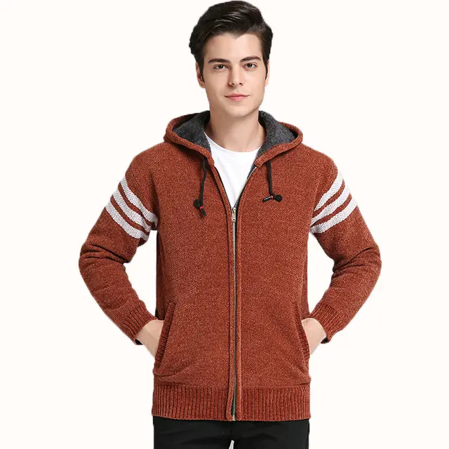 Men Hooded Cardigans Sweaters Male Knitwear Man Leisure Cardigan