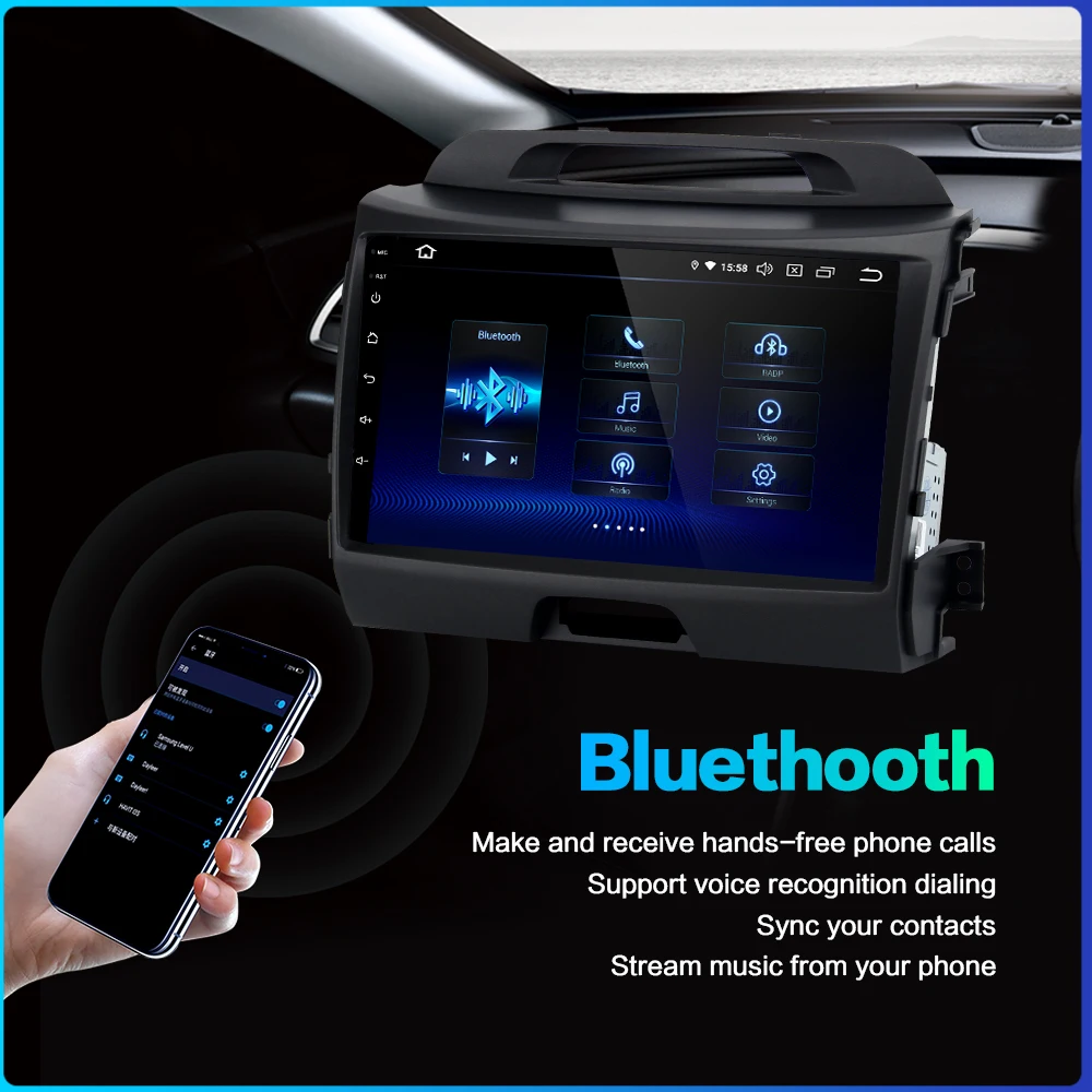 Flash Deal Dasaita 9" IPS Car Android 9.0 Radio Player for Kia Sportage R 2013 2014 2015 2016 Bluetooth GPS Navigator Car Audio 3