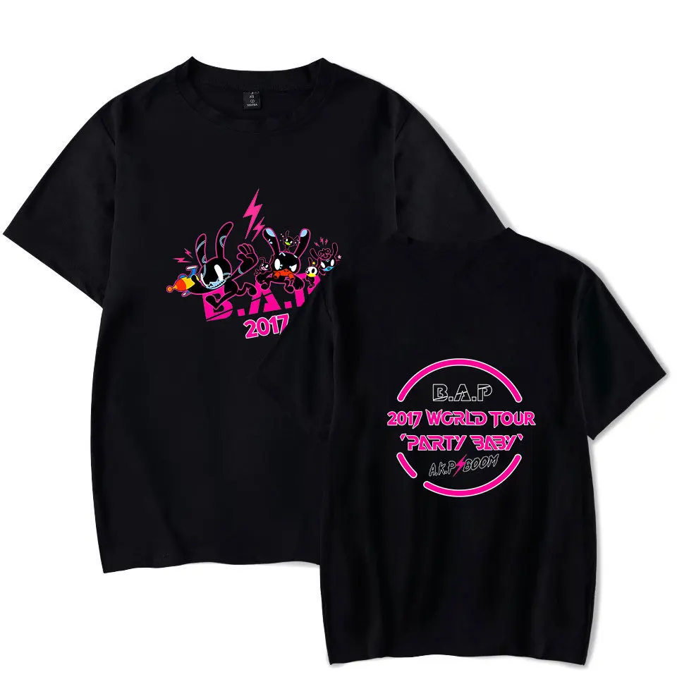 

B.A.P Popular Group T-shirt Men's Round Neck Short-sleeved Hip-hop Summer Kpop Cotton Casual Wear Fashion T-shirt Clothes