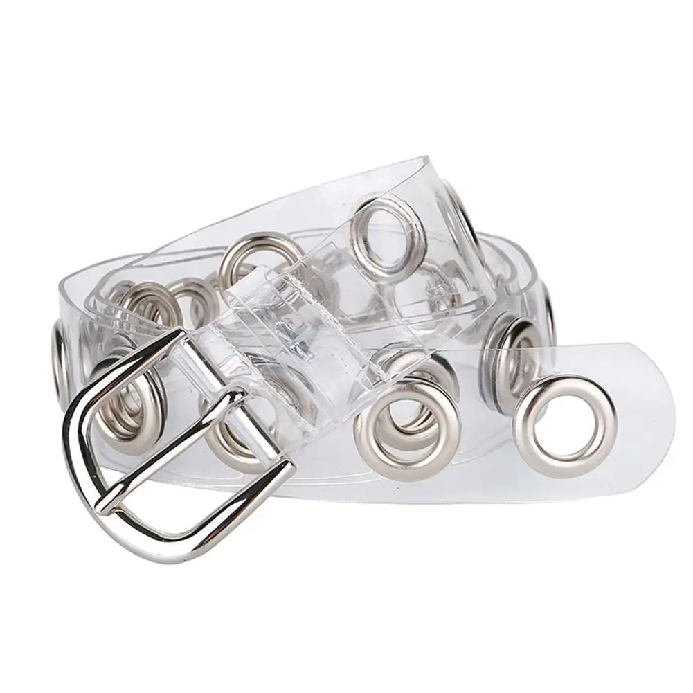 

Women Transparent PVC Waist Strap Belt Adjustable Pin Buckle Wristband for Jeans