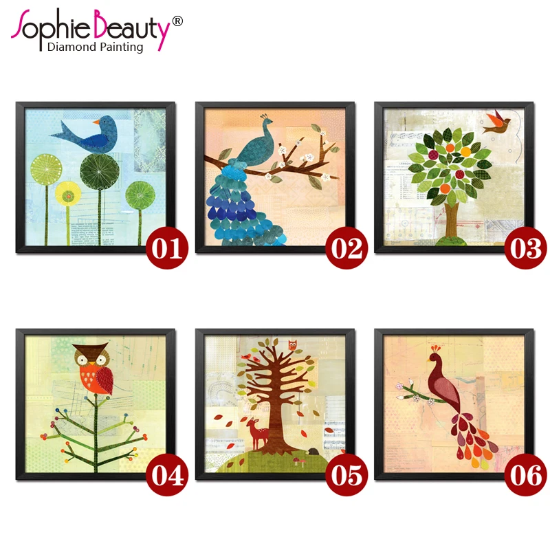 

Sophie Beauty Diy Diamond Painting Cross Stitch Beauty Bird Tree Handmade Beads Embroidery Art Sewing Needlework Mosaic Kit