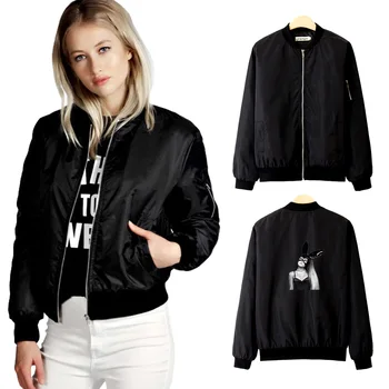 

2019 Ariana Grande Flight Jacket Women New Style Thin Jacket Exclusive Harajuku Spring Ariana Grande flight Clothes.