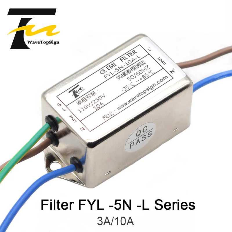 WaveTopSign свинцовый фильтр FYL-5N-03A-L FYL-5N-10A-L тока 03A 10A напряжение 110В/250В |