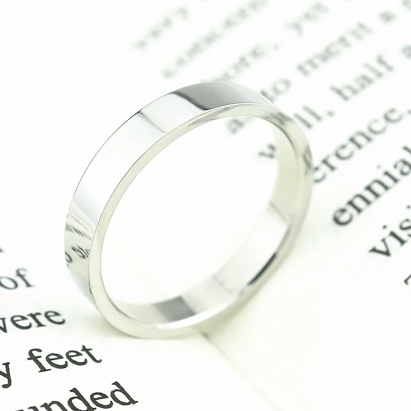 Широкое 4 мм плоское минималистичное блестящее яркое кольцо из нержавеющей стали титановое кольцо для женщин