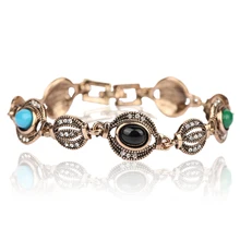 Винтаж браслет для Для женщин розовое золото Овальный Смола crystal Браслеты Best друзей подарок чешские ювелирные изделия