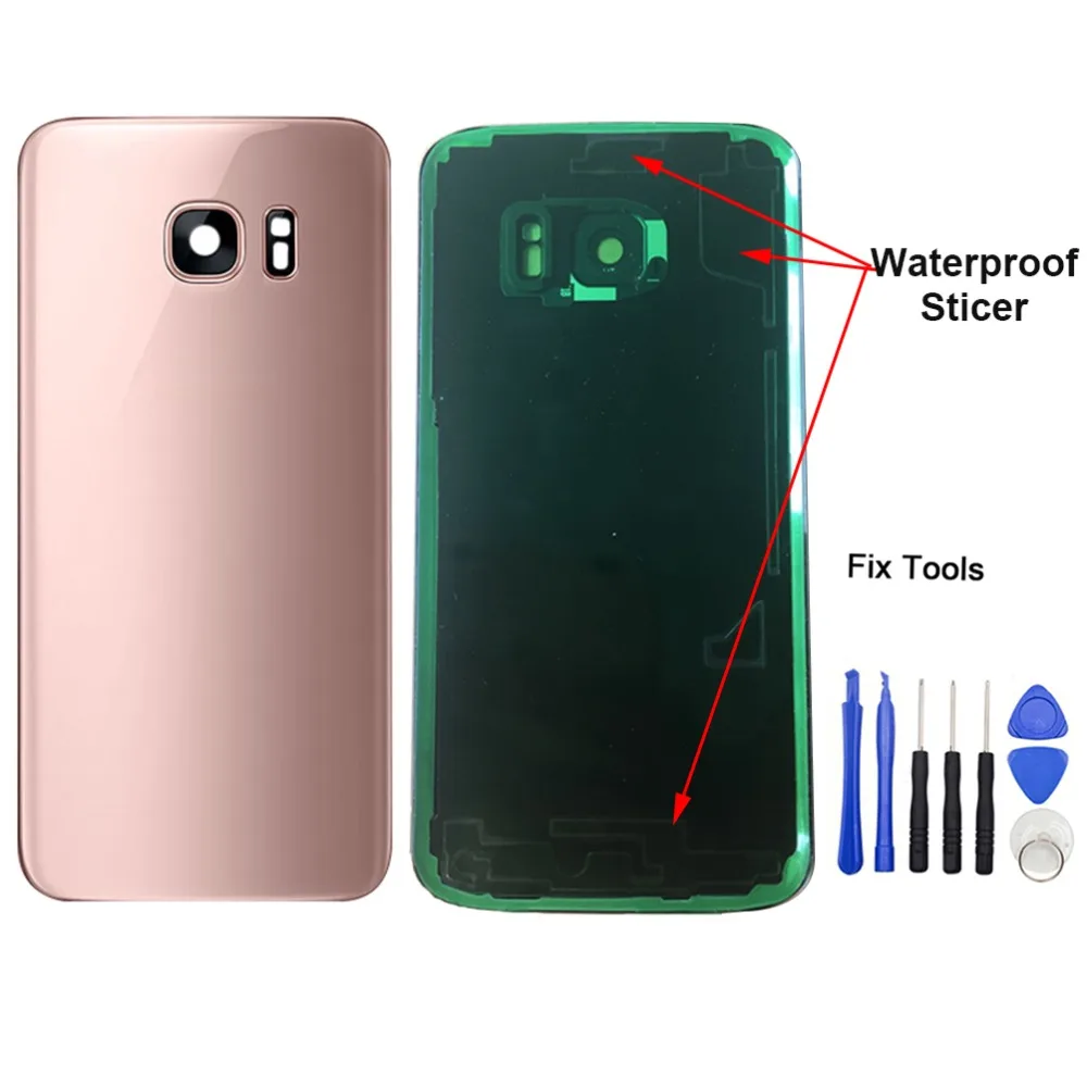 

10Pcs Camera Lens+Waterproof Sticker For Samsung Galaxy S7 edge S8 S9 Plus Back Battery Cover Rear Door Glass Housing Case