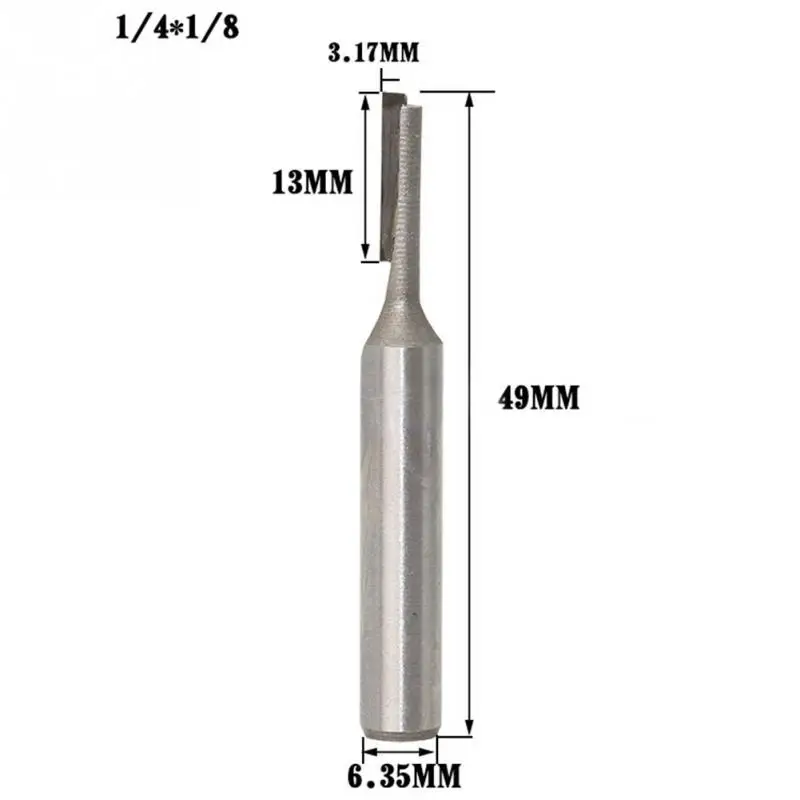 1/" 1/2" Прямой Нож хвостовик отделка фрезы для дерева обрезные фрезы с подшипник, деревообрабатывающий инструмент Концевая фреза