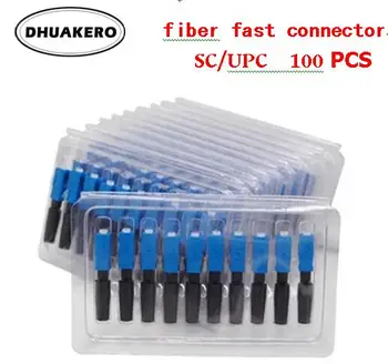 

Free Shipping AB76B 100pcs SC/UPC quick cold Connector Optical fiber FTTH Fast adaptor