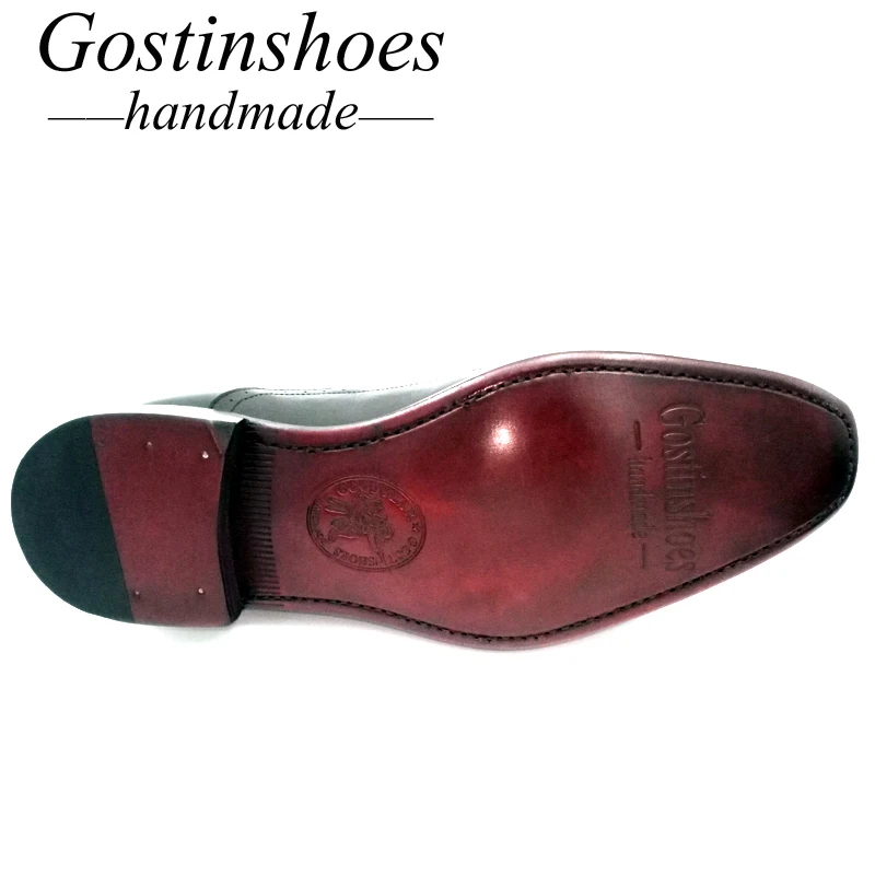 GOSTINSHOES/Мужские модельные туфли ручной работы Goodyear черные из коровьей кожи с