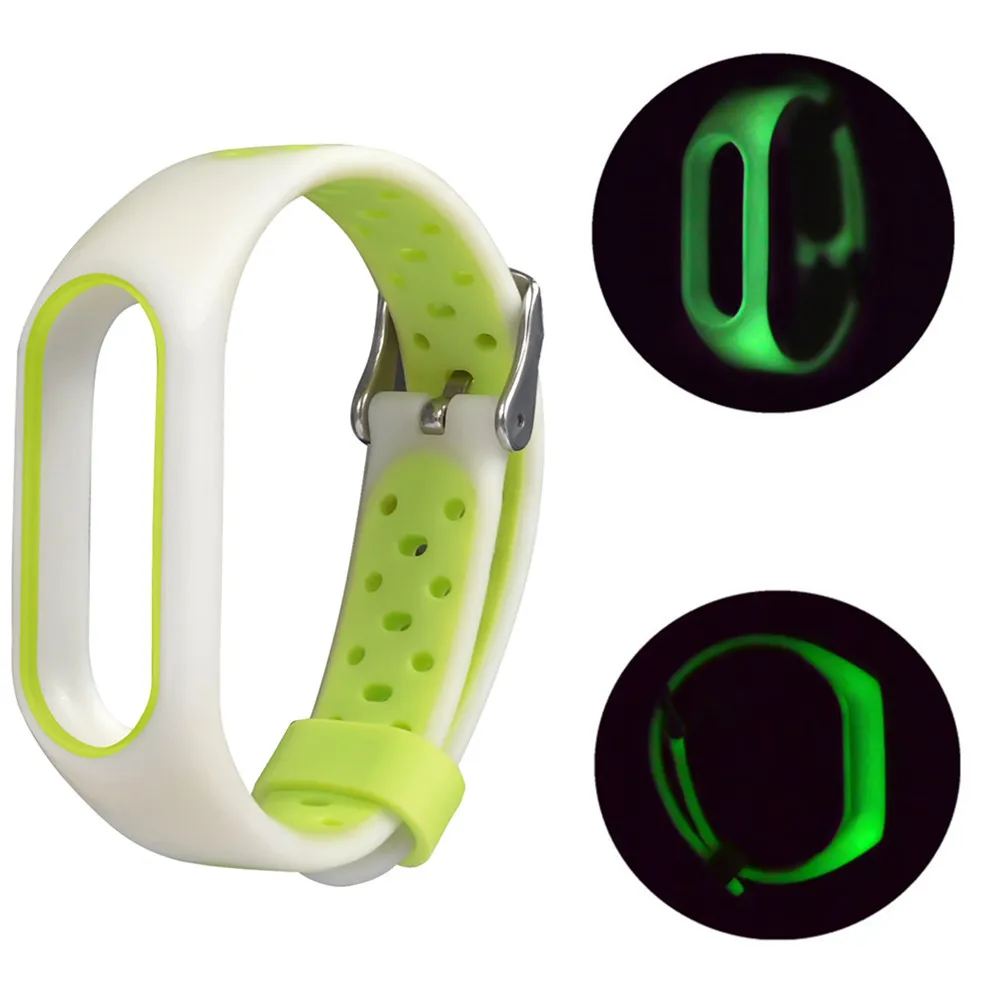 

HIPERDEAL Smart Bracelet New Lightweight Ventilate Luminous TPE Soft Strap WristBand For XIAOMI MI Band 2 Accessories D30 Jan18