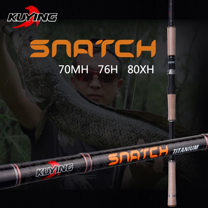 KUYING Snatch 1.5 Sections 2.1m 2.28m 2.4m coulée carbone dur canne à pêche canne FUJI partie moyenne Action rapide pour Snakehead