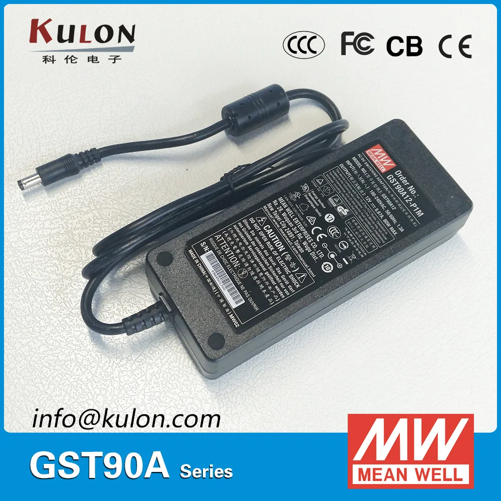 

Original Mean Well GST90A24-P1M 90W 24V 3.75A AC/DC high reliable Level VI Meanwell green desktop Adaptor