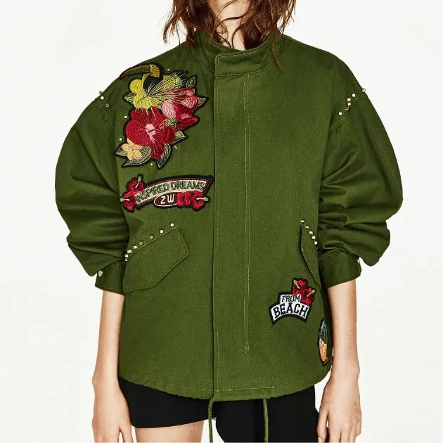 E0330Z19 Europe and the United States in the spring of 2017 new embroidery embroidered collar font