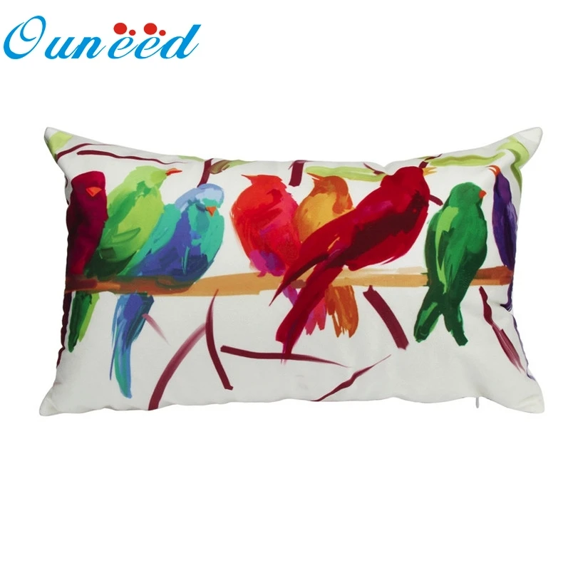 Ouneed 30*50 см декоративная подушка с принтом птицы чехол fundas almohadas для дома 2017