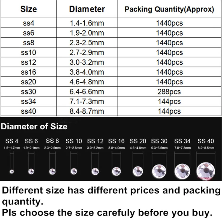 Ss3-Ss40 прозрачные кристаллы высшего качества Кристаллы стеклянные стразы горячего крепления Блестящие Стразы страз клейкие Стразы для одежды
