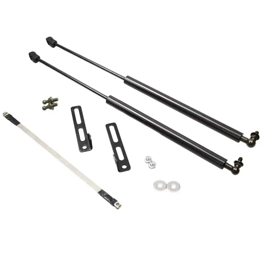 Black Carbon Fiber Авто передний капот капота модифицировать газовые стойки амортизатор Лифт поддержка для peugeot 308 2012- демпфер - Цвет: Black Carbon Fiber