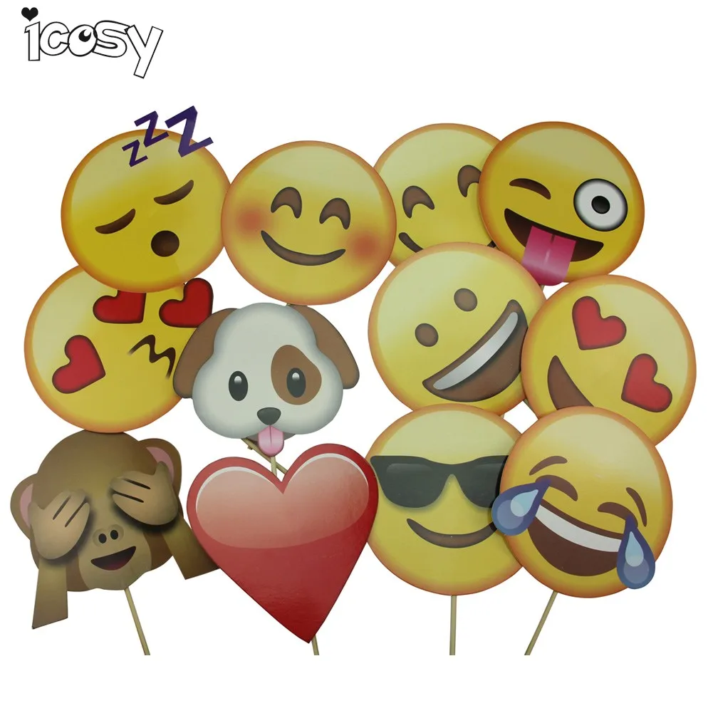 Emoji Face Photo Booth Props Party Decorations Photobooth