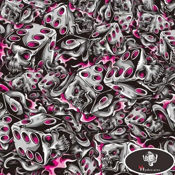 

New Arrial SKULL DICE Aqua Print Film Hydrographic Film Water Transfer Printing Film HFD125 0.5M*10M