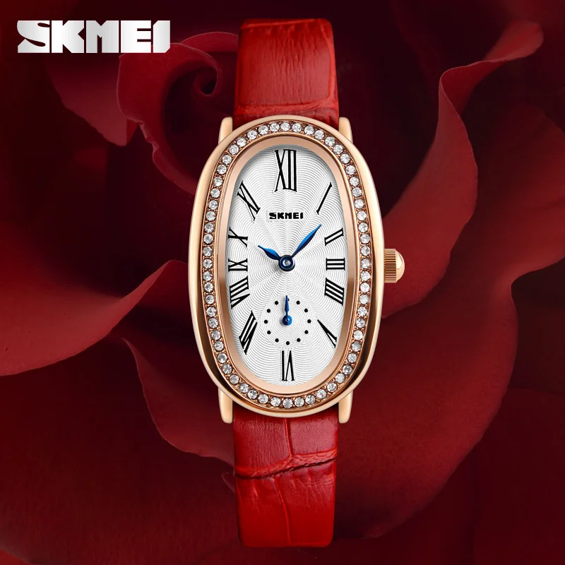 SKMEI Ladies Watches 2018 Brand Luxury Leather Quartz Wrist Watches For Women Fashion Watch Women Relogio Feminino Montre Femme