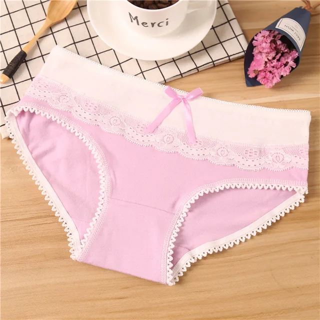2017 Hot New Candy color cotton girl underwear Low waist cute bow Teen