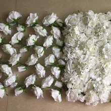 Белый 7 шт./лот искусственная Шелковая Роза цветок стены свадебное оформление украшение цветок бегун украшение свадебной сцены TONGFENG