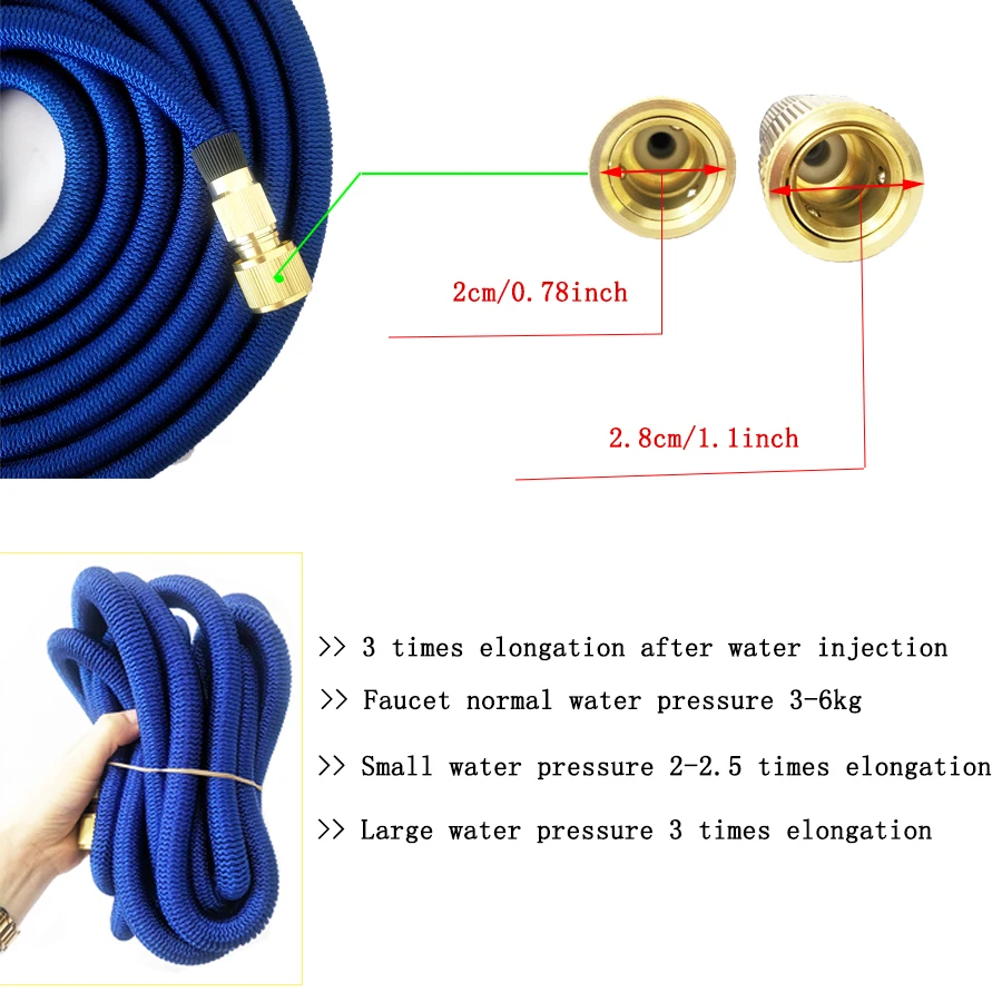15-100FT растяжимый садовый шланг магический гибкий поливный шланг высокого давления для мытья автомобиля распылитель manguera садовые шланги