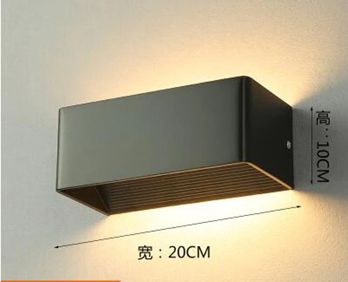 Стена в современном минималистическом стиле уличный светодиодный светильник для спальни прикроватная гостиная коридор, отель настенные лампы для коридора - Цвет абажура: 20 x 10 black