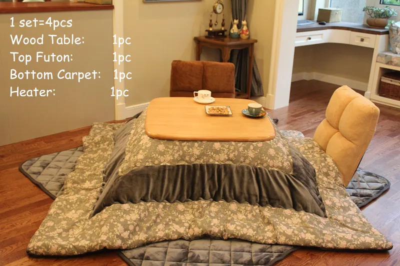 4pcssetjapanese kotatsu set table futon heater foot wamer heated table living room furniture kotatsu wood table square 80cm - Futon Living Room Set 4pcssetjapanese kotatsu set table futon heater foot wamer heated table living room furniture kotatsu wood table square 80cm - Futon Living Room Set