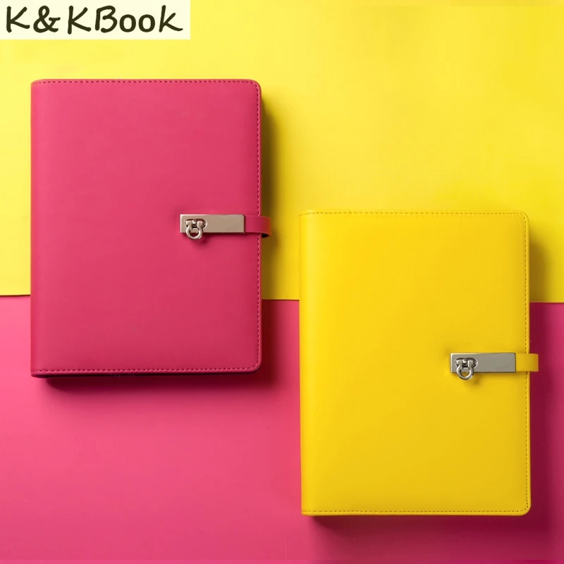 

K&KBOOK KK2006 2018 Leather Notebook A5 A6 School Traverler Notebook Spiral Notebook Notes Diary Planner Agenda Organizer