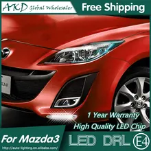 АКД стайлинга автомобилей для Mazda 3 DRL 2012- Mazda3 спортивные светодиодные фары дневного света бег светлые Противотуманные фары принадлежности для парковки