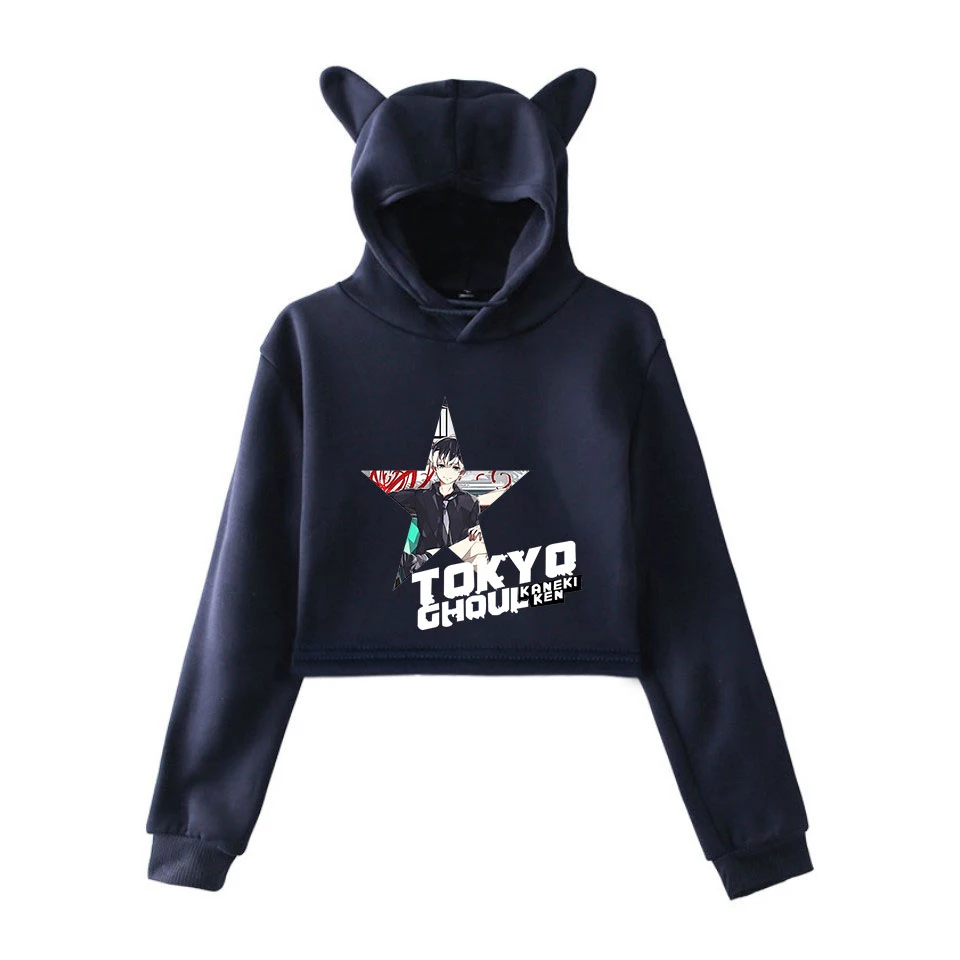 Новинка одежда Tokyo Ghouls 2D повседневный крутой модный кроп топ с котом Женская