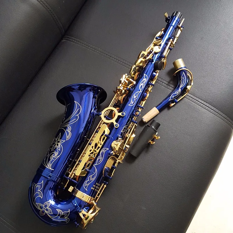 Высокое качество альт саксофон E плоский XAS-500 синий саксофон и латунная фурнитура