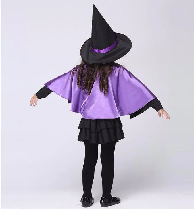 Новое поступление Лидер продаж Стиль Обувь для девочек фиолетовый костюм ведьмы с крышками маскарадные костюмы мастер Косплэй Хэллоуина