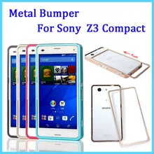 Для Sony Z 3 Компактный Бампер Push Pull Металла Алюминиевый Бампер Случае Для Sony Xperia Z3 Mini D5803 D5833 + Стекло Экран Фильма