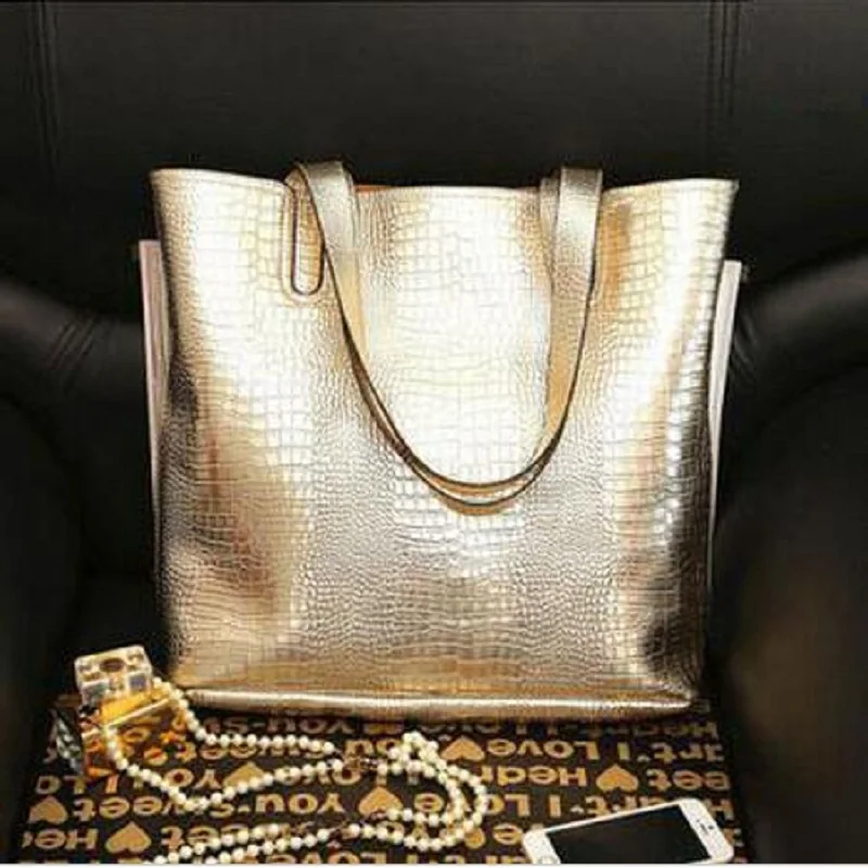 

2pcs/lot big bag New Fashion Brand Crocodile Women Messenger Bags PU Leather Women Handbag Shoulder Bags