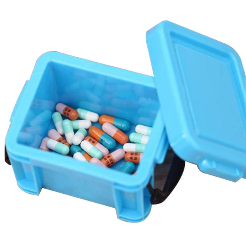 FHEAL Mini Double Buckles Design Storage Box Candy Color Jewelry Debris Organizer Container Lock Box Pill Cases Home Storage Bin (5)