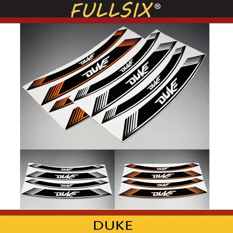 Motorcycle 8X Thick Edge Outer Rim Sticker Stripe Wheel Decals for KTM DUKE 390 200 690 790 1290