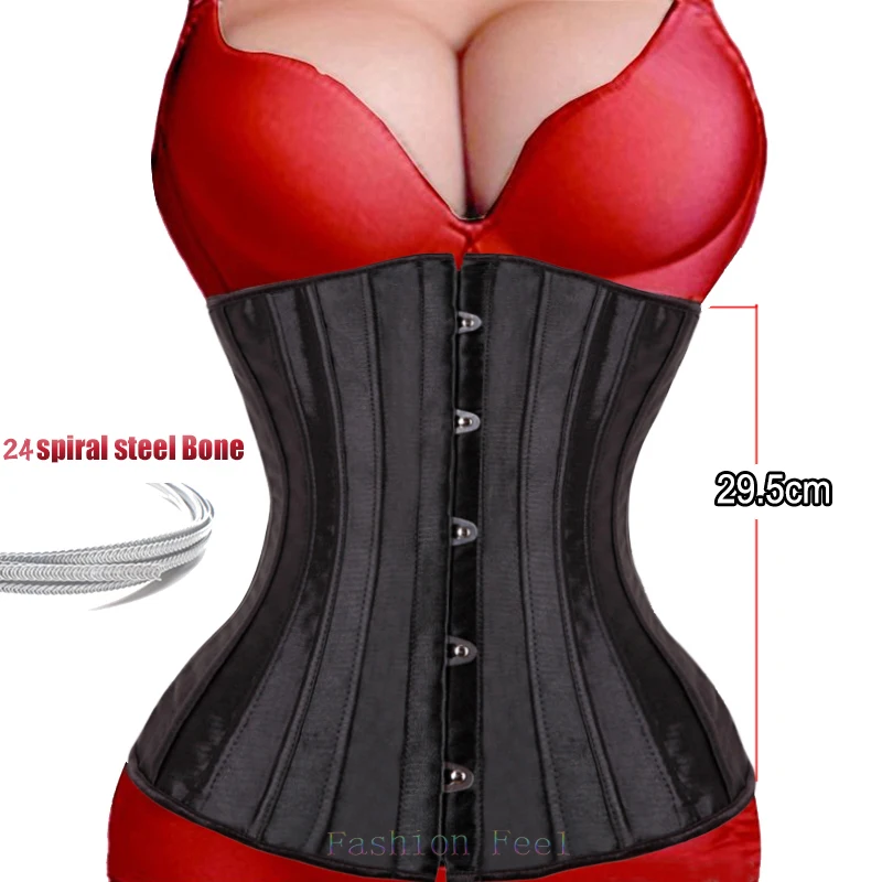 Skup Steampunk gorset kobiety Plus rozmiar 24 stal bez kości Sexy Gothic gorset pas wyszczuplający w talii pas Underbust koronkowy top brzuch odchudzanie płaszcza