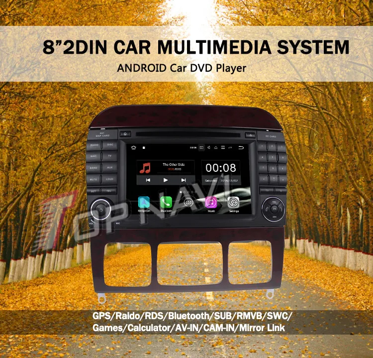 Perfect Topnavi Android 7.1 Car DVD Player Radio for Benz S Series R-W251/R280/R300/R320/R350/R500(2006-) Stereo GPS Naviagtion 2G+16GB 23