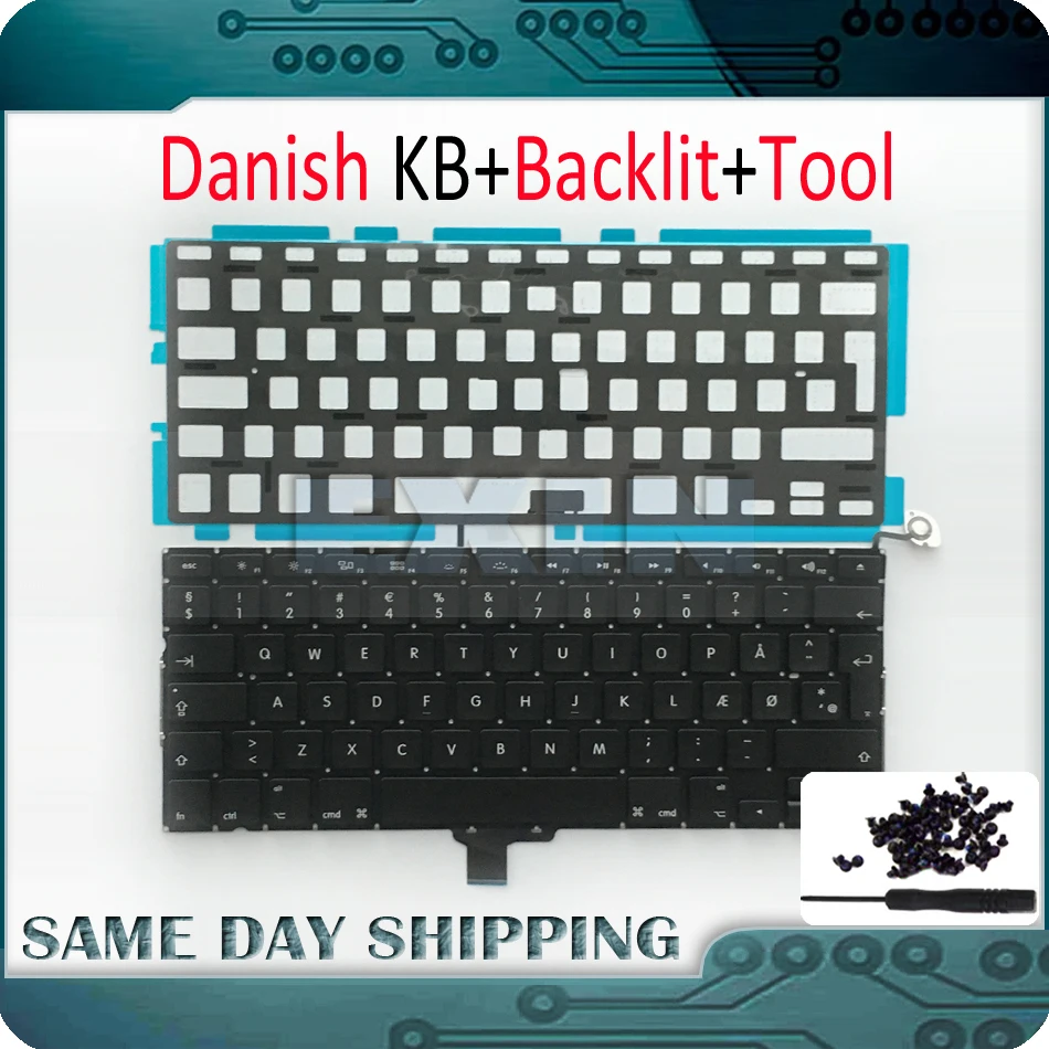 OEM новый для Macbook Pro 13 &quotA1278 Клавиатура Дания Danmark DK датские клавиатуры + Подсветка