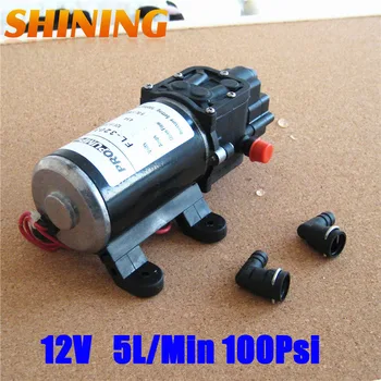 

100Psi High Pressure Water Pump Micro Electric Diaphragm Pump 12V DC Large Flow Self-Priming Pump For Home Car Washer Use