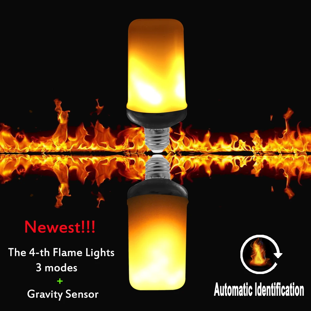 E27 LED Flame Effect Lamp Fire Light Bulbs 9W Creative Lamp Flickering