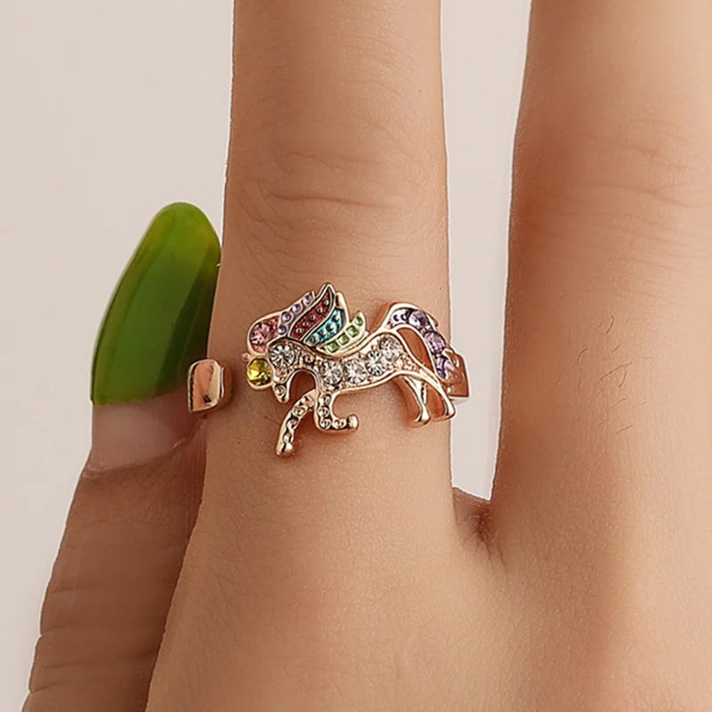 Temperament Unicorn Ring Alloy Crystal -Unicorn Fashion